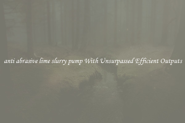 anti abrasive lime slurry pump With Unsurpassed Efficient Outputs