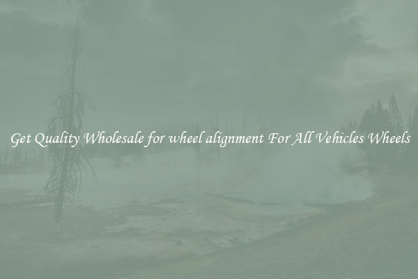 Get Quality Wholesale for wheel alignment For All Vehicles Wheels