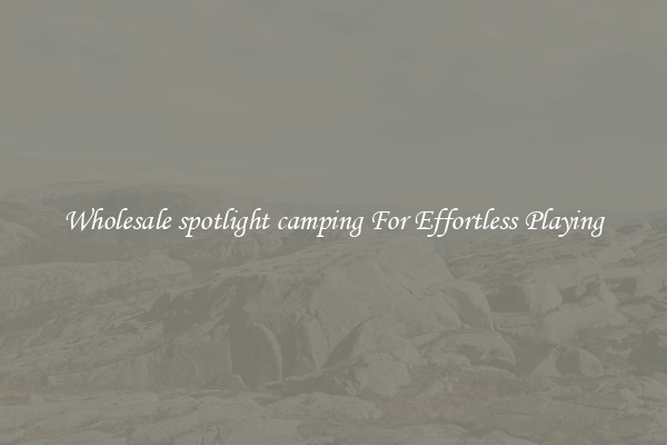 Wholesale spotlight camping For Effortless Playing