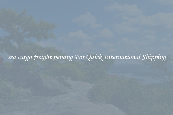 sea cargo freight penang For Quick International Shipping
