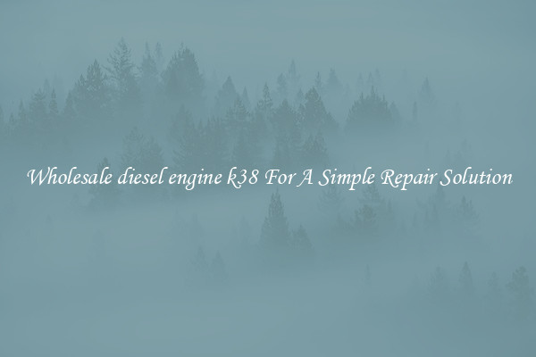 Wholesale diesel engine k38 For A Simple Repair Solution