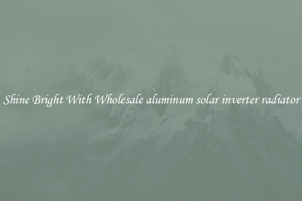 Shine Bright With Wholesale aluminum solar inverter radiator