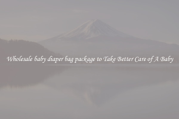 Wholesale baby diaper bag package to Take Better Care of A Baby